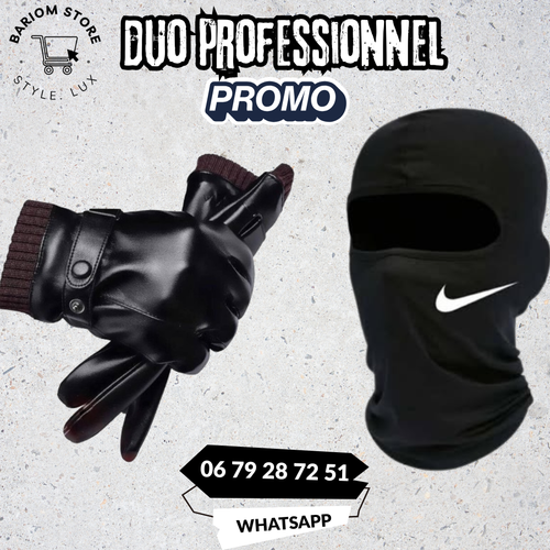 Le Duo Parfait pour Motards : Gants cuir + Cagoule Anti-Froid