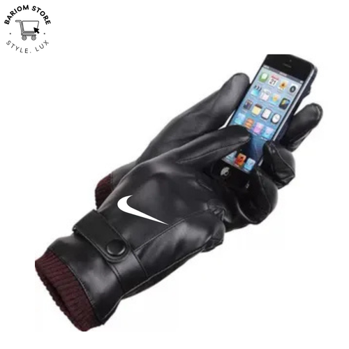 Gants tactiles en cuir PU doublés d'une doublure intérieure douce coupe-vent