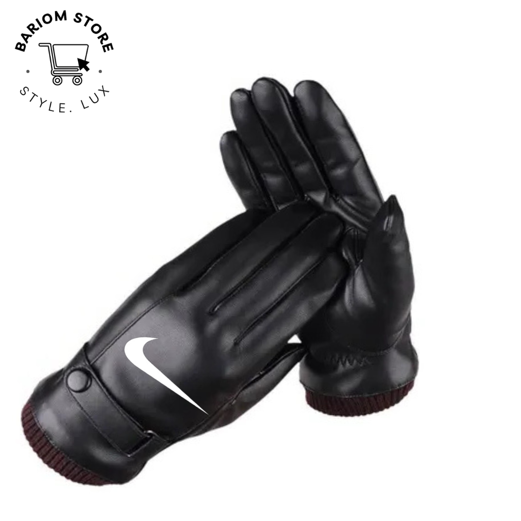 Gants tactiles en cuir PU doublés d'une doublure intérieure douce coupe-vent