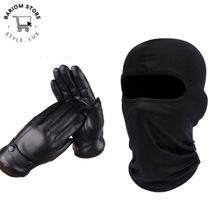 Charger l&#39;image dans la galerie, Le Duo Parfait pour Motards : Gants cuir + Cagoule Anti-Froid