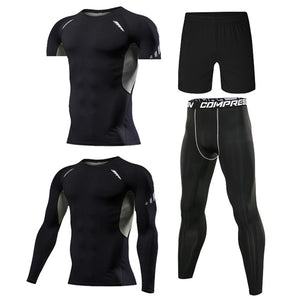 4 Pcs Men's Gym Sportswear Running Track Suits Male Tracksuit Outdoors Suit Men Outdoor Jogging Sport Suits Casual Sportswear