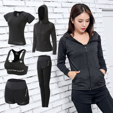 Load image into Gallery viewer, Womens Yoga Sets Five 5 Pieces Set Training Sports Sets Female Workout Clothes for Women Sportswear Gym Training Clothing S-3XL