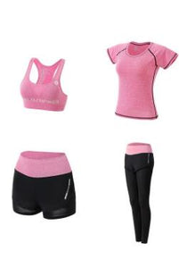 Womens Yoga Sets Five 5 Pieces Set Training Sports Sets Female Workout Clothes for Women Sportswear Gym Training Clothing S-3XL