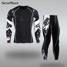 Load image into Gallery viewer, Mens Sport Running Set Compression T-Shirt + Pants Skin-Tight Long Sleeves Fitness Rashguard MMA Training Clothes Gym Yoga Suits