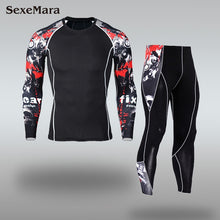 Load image into Gallery viewer, Mens Sport Running Set Compression T-Shirt + Pants Skin-Tight Long Sleeves Fitness Rashguard MMA Training Clothes Gym Yoga Suits