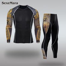 Load image into Gallery viewer, Mens Sport Running Set Compression T-Shirt + Pants Skin-Tight Long Sleeves Fitness Rashguard MMA Training Clothes Gym Yoga Suits