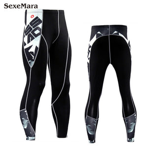 Mens Sport Running Set Compression T-Shirt + Pants Skin-Tight Long Sleeves Fitness Rashguard MMA Training Clothes Gym Yoga Suits