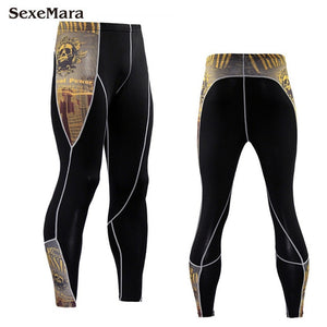 Mens Sport Running Set Compression T-Shirt + Pants Skin-Tight Long Sleeves Fitness Rashguard MMA Training Clothes Gym Yoga Suits