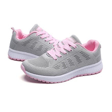 Load image into Gallery viewer, Comemore Sneakers Women Sport Shoes Lace-Up Beginner Rubber Fashion Mesh Round Cross Straps Flat Sneakers Running Shoes