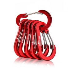 Load image into Gallery viewer, Booms Fishing CC1 6Pcs Aluminum Alloy Carabiner Keychain Outdoor Camping Climbing Snap Clip Lock Buckle Hook Fishing Tool 6Color