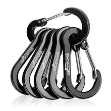 Load image into Gallery viewer, Booms Fishing CC1 6Pcs Aluminum Alloy Carabiner Keychain Outdoor Camping Climbing Snap Clip Lock Buckle Hook Fishing Tool 6Color