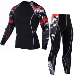 Men Running Sport Compression t shirt Pants Suits Jogging Tracksuit Sets Male Gym Fitness Crossfit Sportswear Tees Tops Leggings