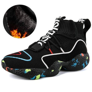 High Top Running Shoes For Men Women Ankle Boots Thermal Winter Shoes Women Men Fur Lining Sport Shoes Athletic Male Sneakers