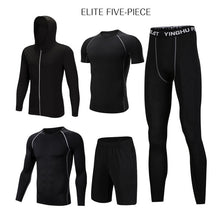 Load image into Gallery viewer, REXCHI 5 Pcs/Set Men&#39;s Tracksuit Sports Suit Gym Fitness Compression Clothes Running Jogging Sport Wear Exercise Workout Tights