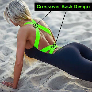 2019 Workout Tracksuit For Women One Piece Sport Clothing Backless Sport Suit Running Tight Dance Sportswear Gym Yoga Women Set